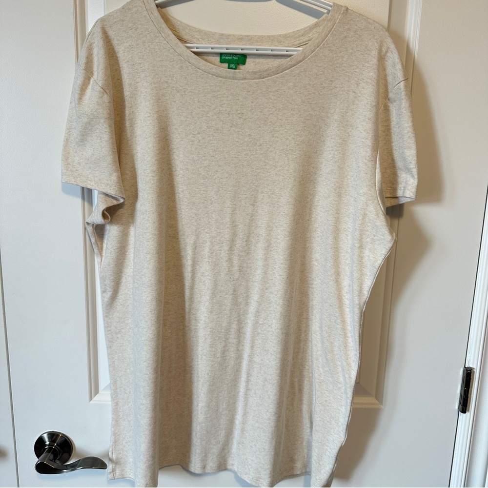 United Colors Benetton supima cotton tshirt - cream/oatmeal XXL